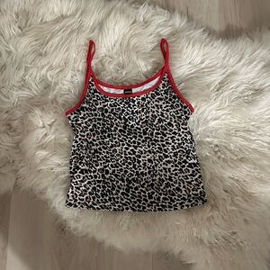 SHEIN Leopard Print Camisole with Red Trim